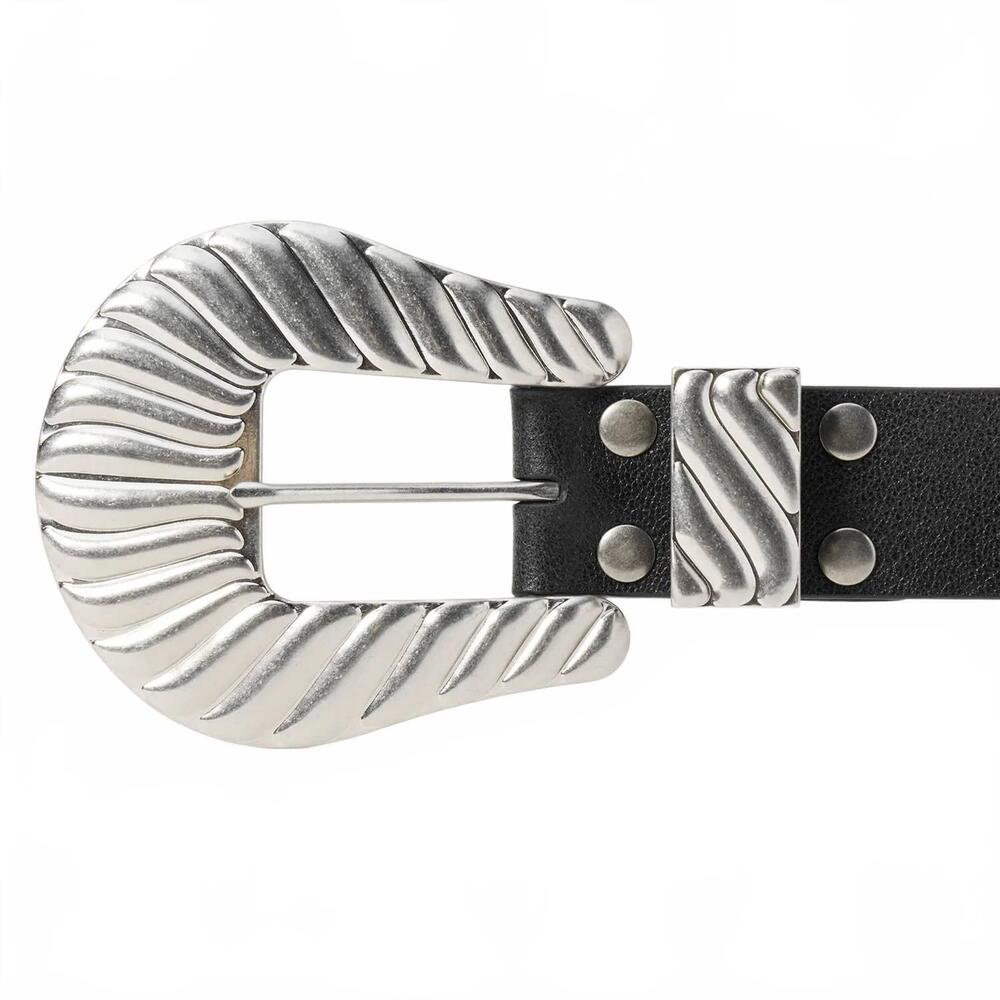NEW THE GREAT. the big buckle belt in black with silver - Picture 2 of 8